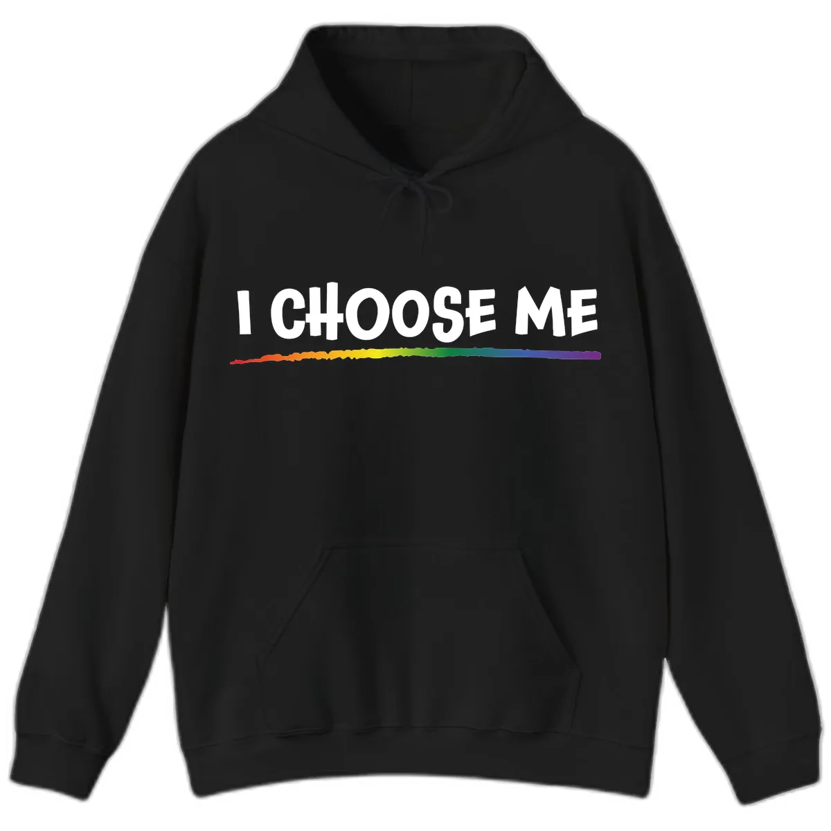 I Choose Me Pride Rainbow Hoodie in Black