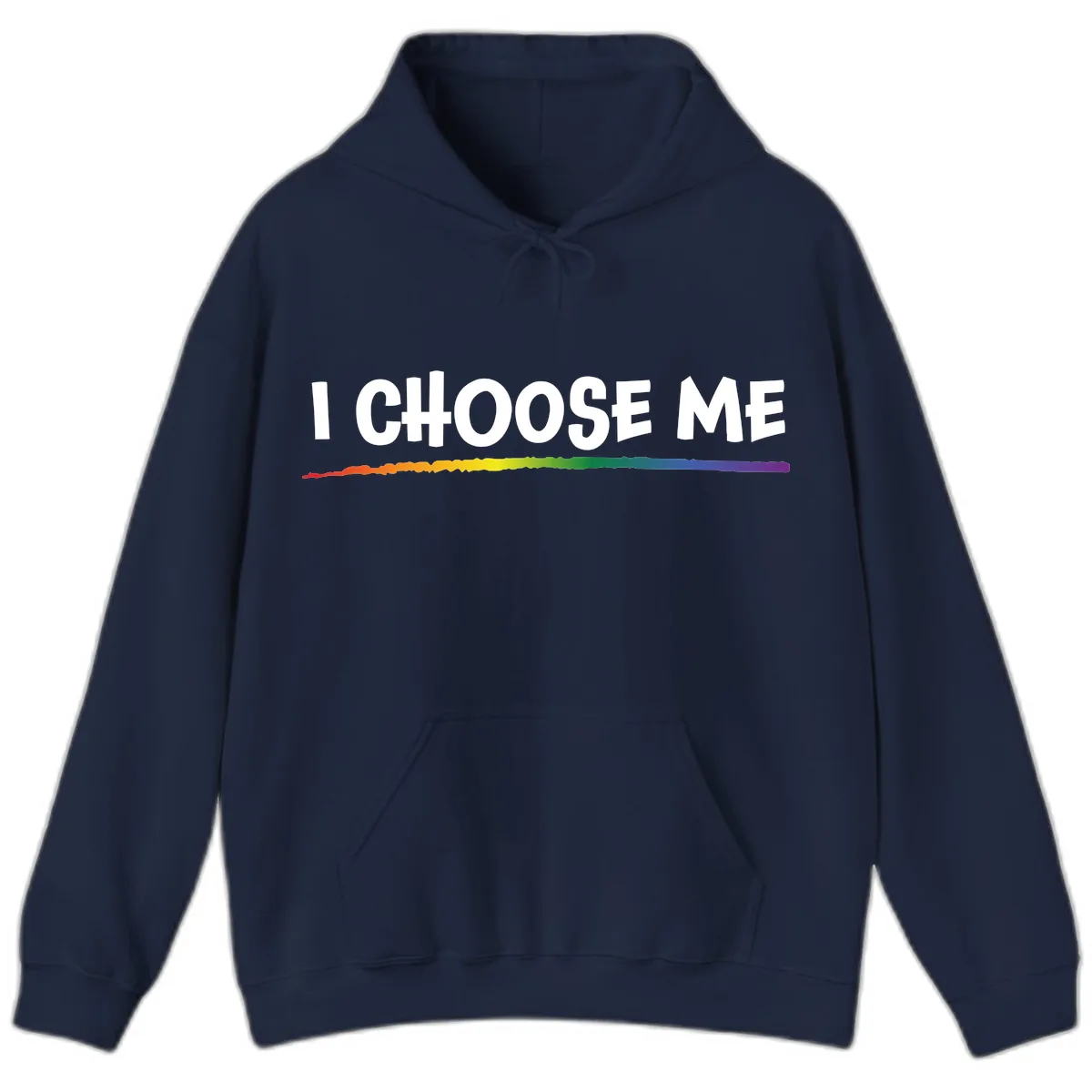 I Choose Me Pride Rainbow Hoodie in Navy