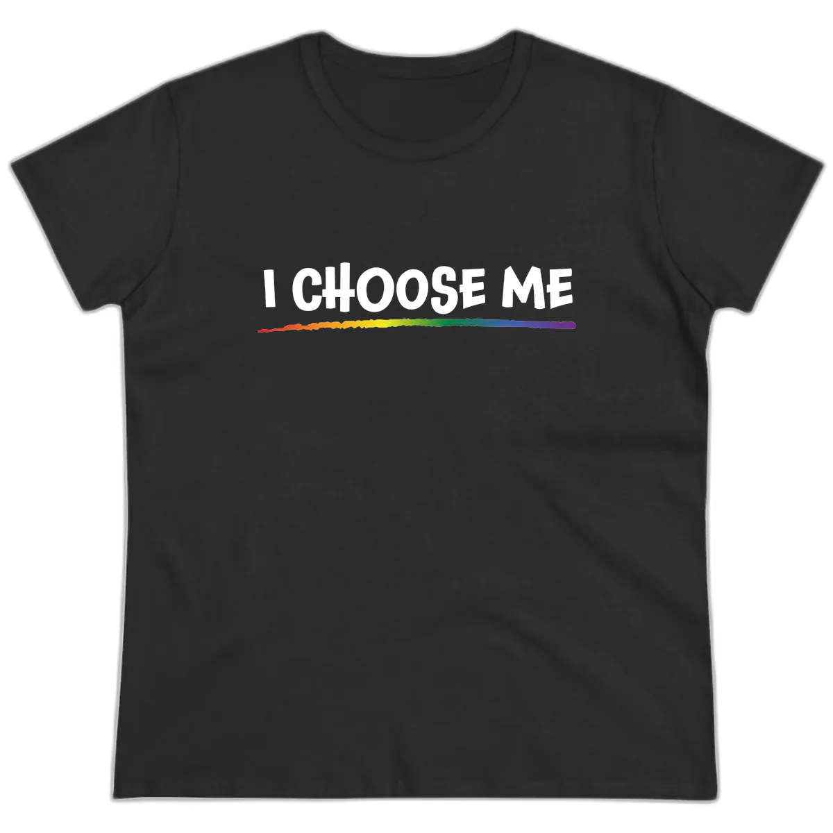 I Choose Me Pride Rainbow Ladies Tee in Black