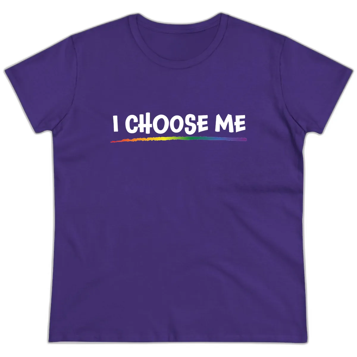 I Choose Me Pride Rainbow Ladies Tee in Purple