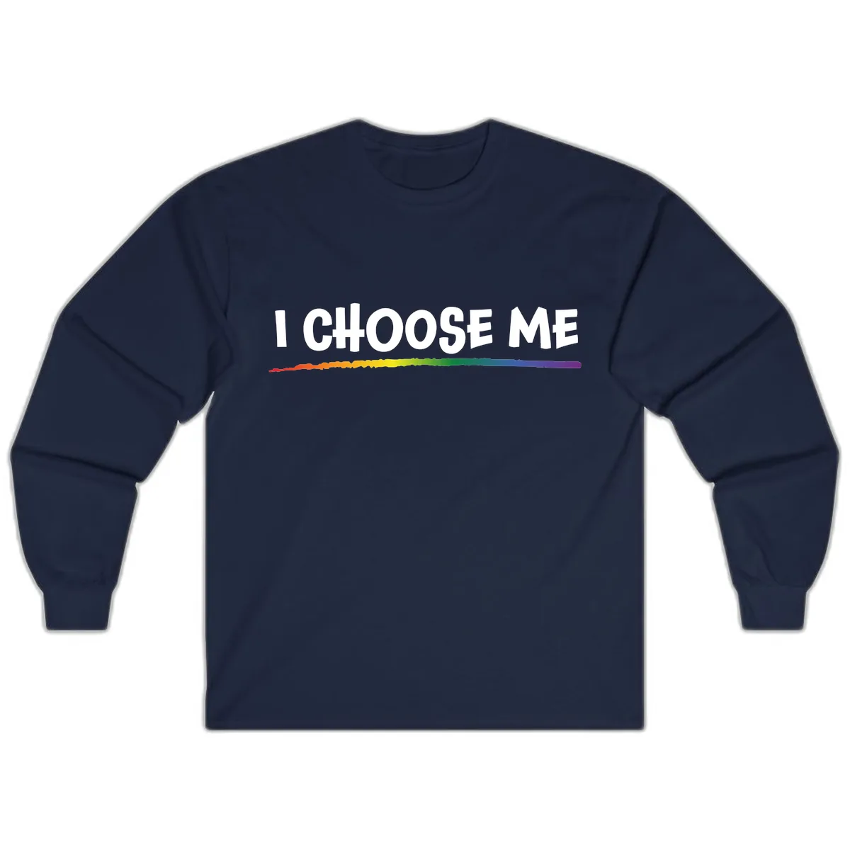 I Choose Me Pride Rainbow Long Sleeve in Navy
