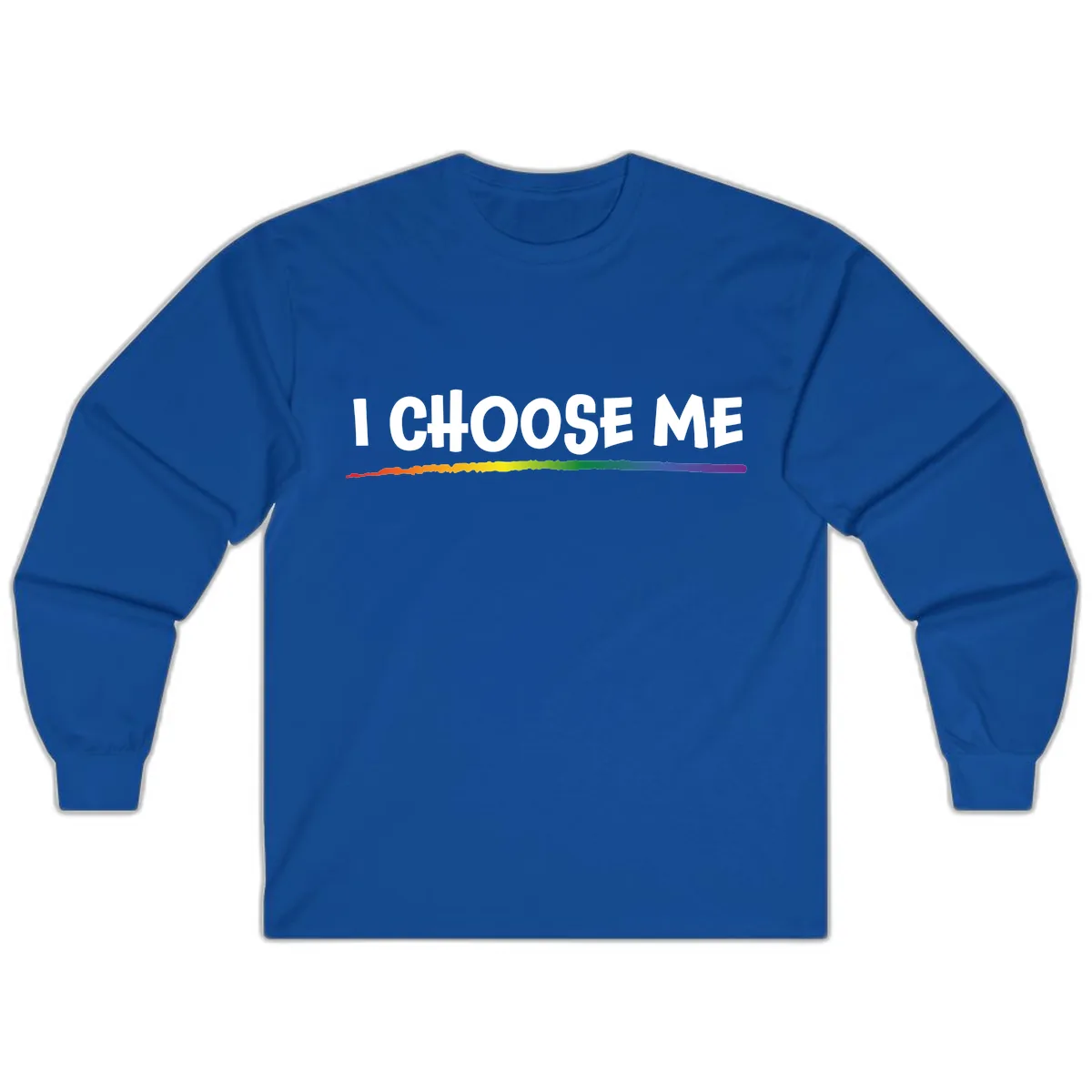 I Choose Me Pride Rainbow Long Sleeve in Royal