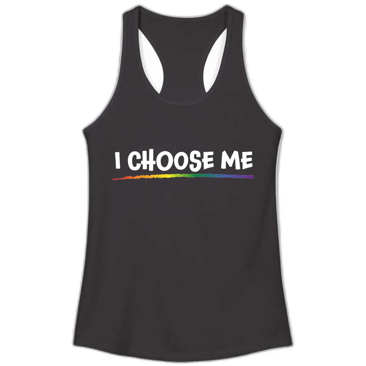 I Choose Me Pride Rainbow Ladies Tank in Black