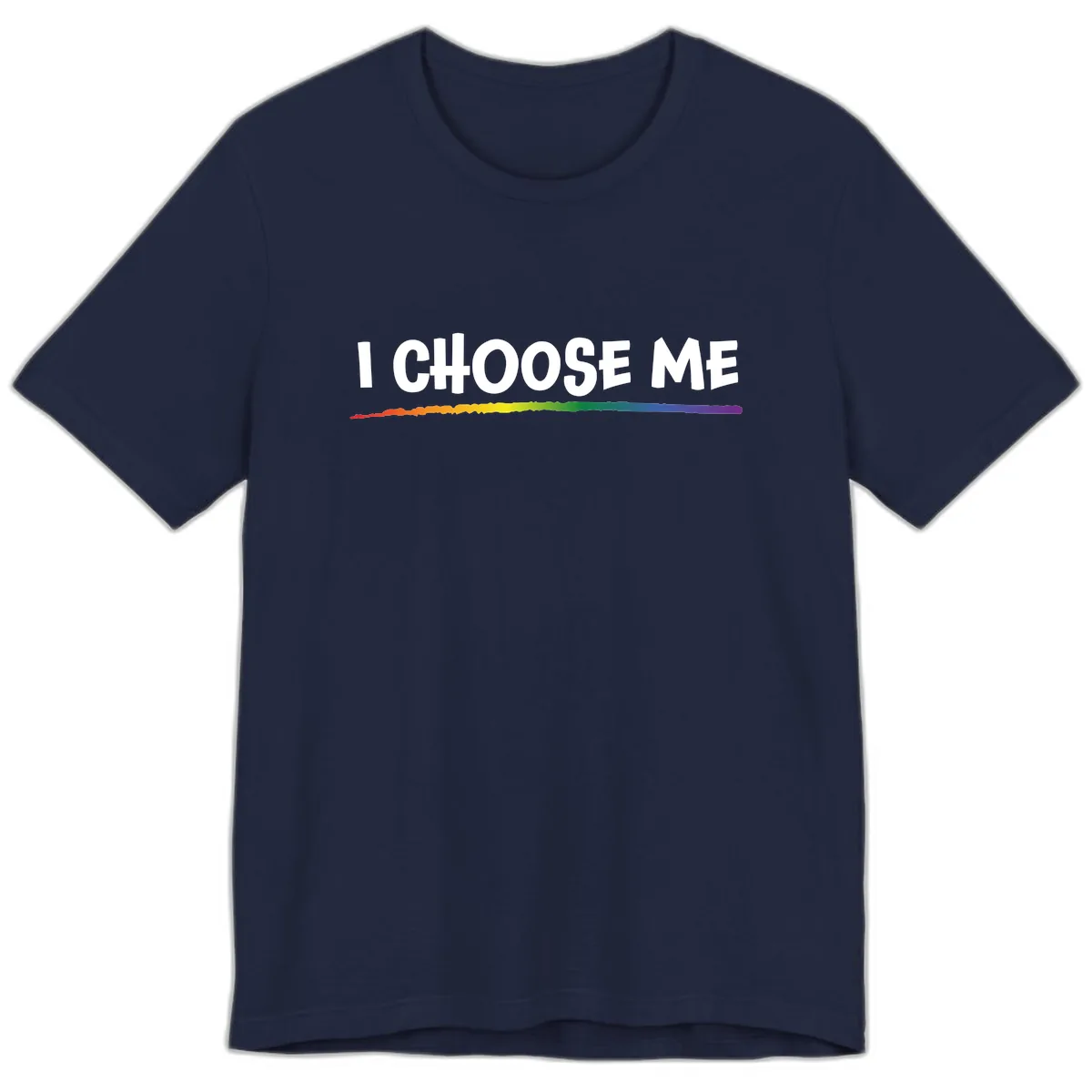 I Choose Me Pride Rainbow Premium T-Shirt in Navy