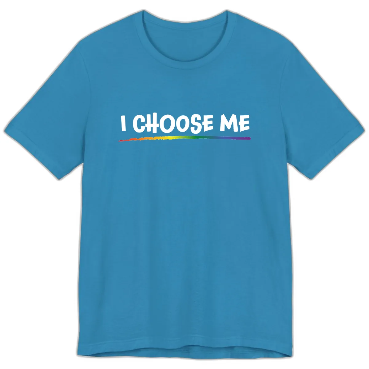 I Choose Me Pride Rainbow Premium T-Shirt in Aqua