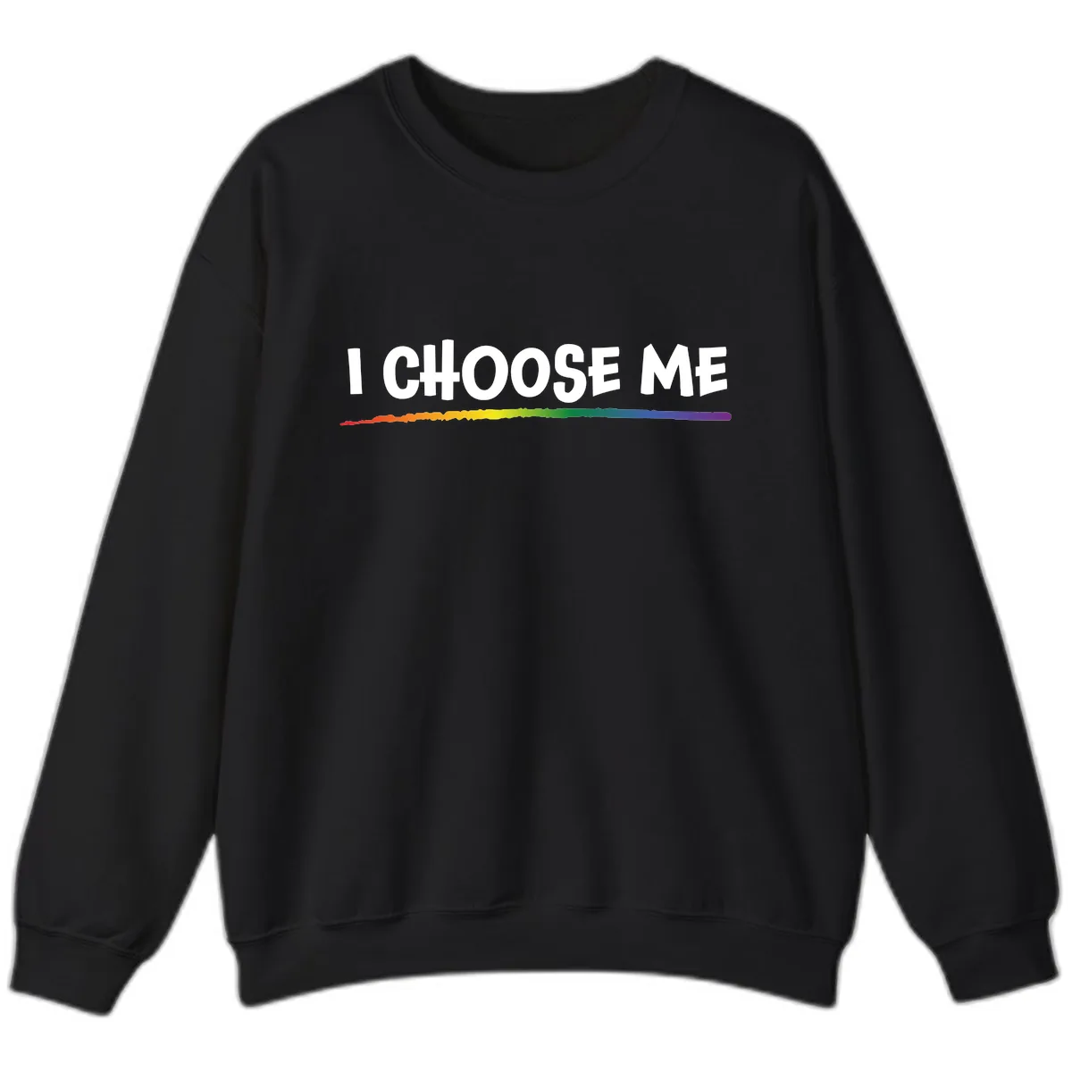 I Choose Me Pride Rainbow Sweatshirt in Black