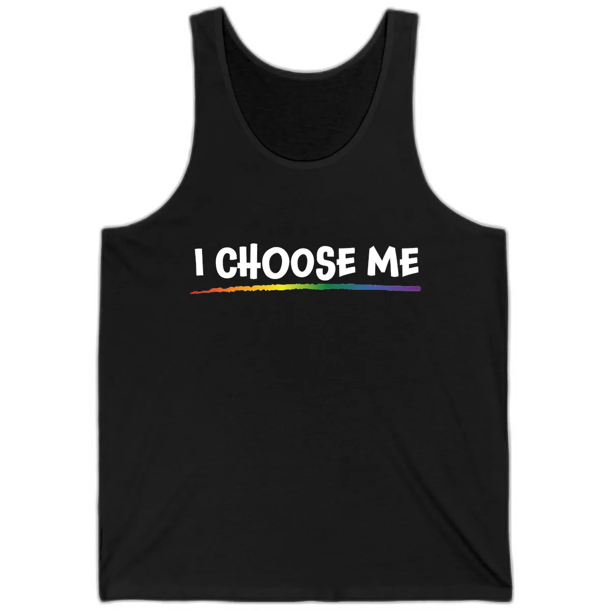 I Choose Me Pride Rainbow Tank in Black
