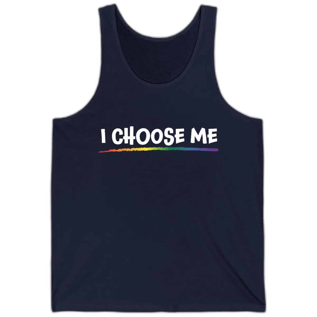 I Choose Me Pride Rainbow Tank in Navy