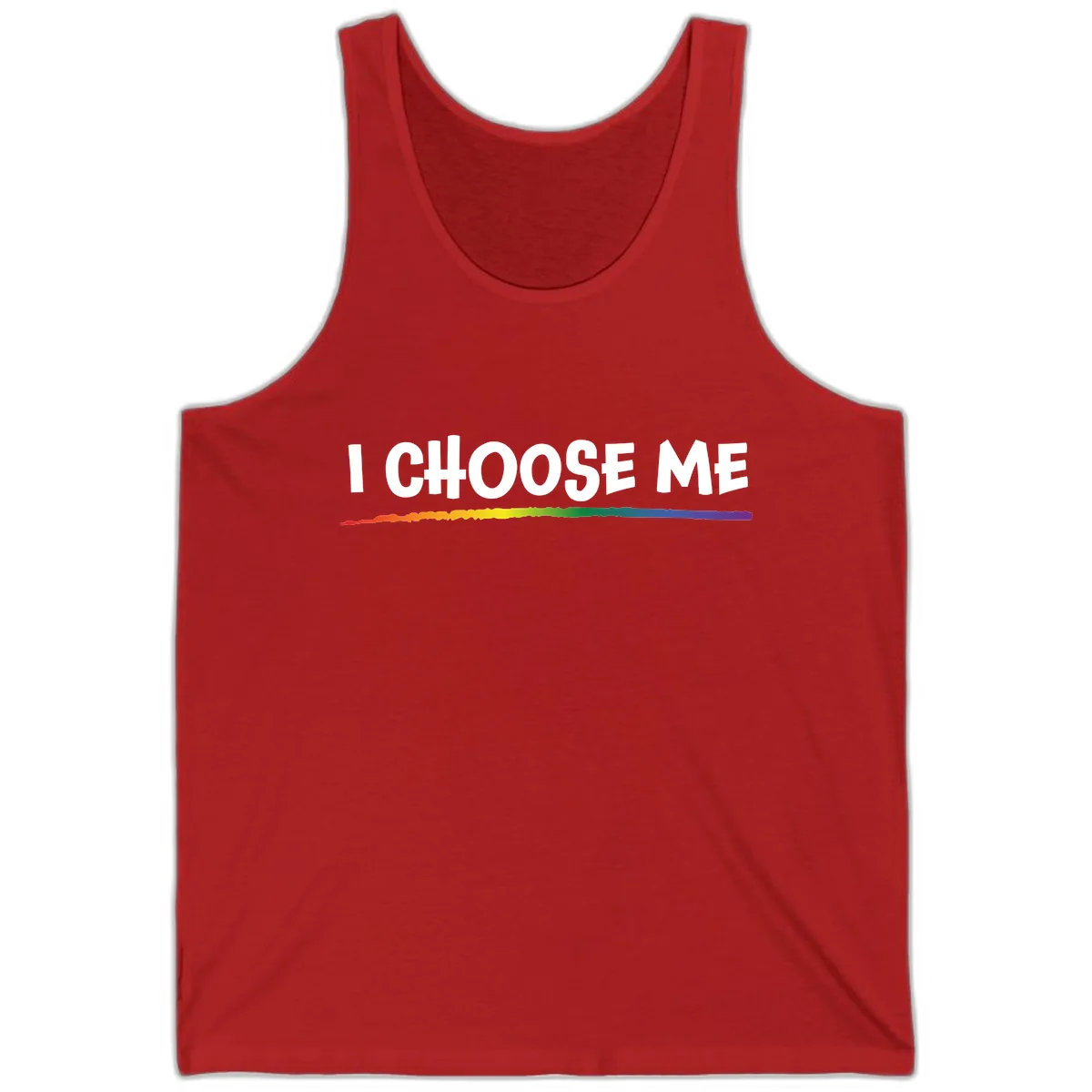 I Choose Me Pride Rainbow Tank in Red