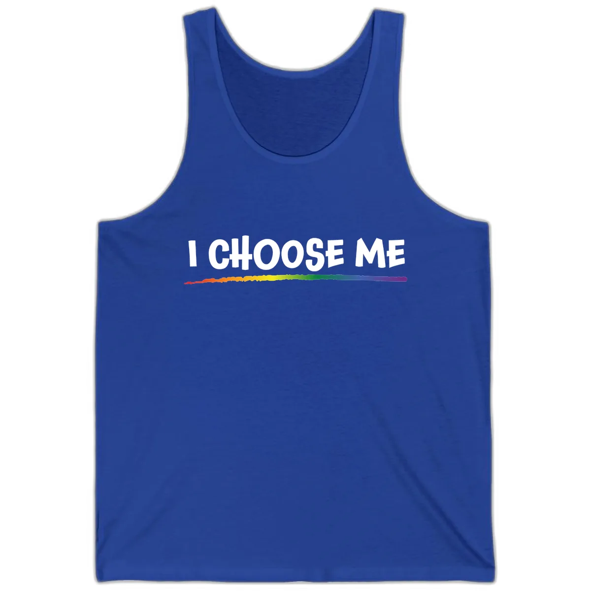 I Choose Me Pride Rainbow Tank in True Royal