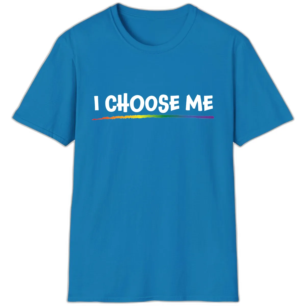 I Choose Me Pride Rainbow T-Shirt in Sapphire