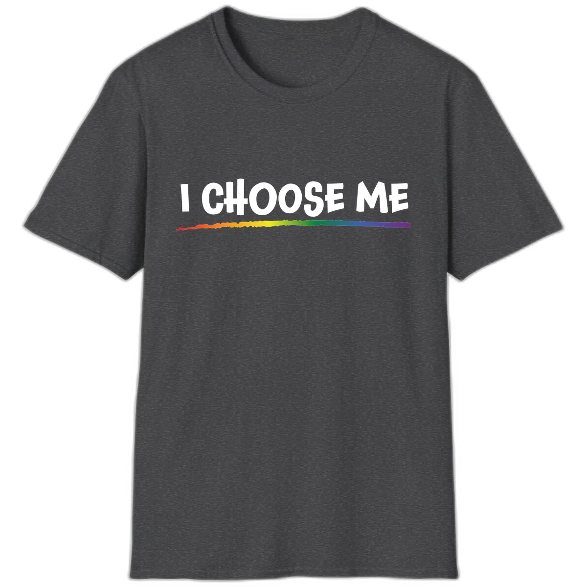 I Choose Me Pride Rainbow T-Shirt in Dark Heather