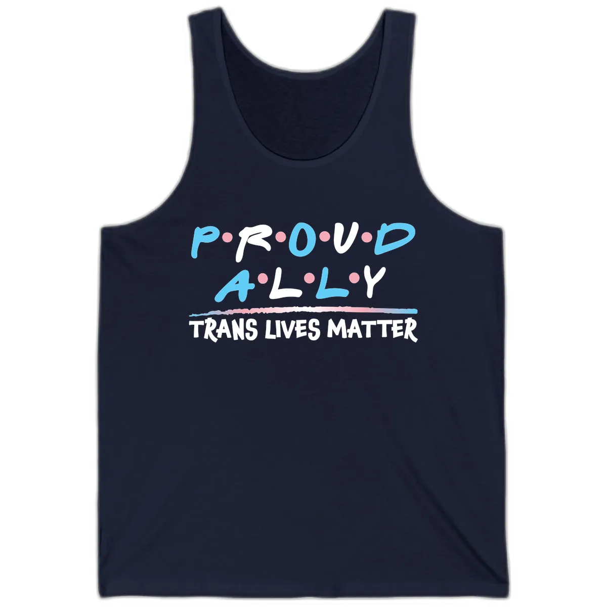 Proud Ally Trans Lives Matter Tank in Navy