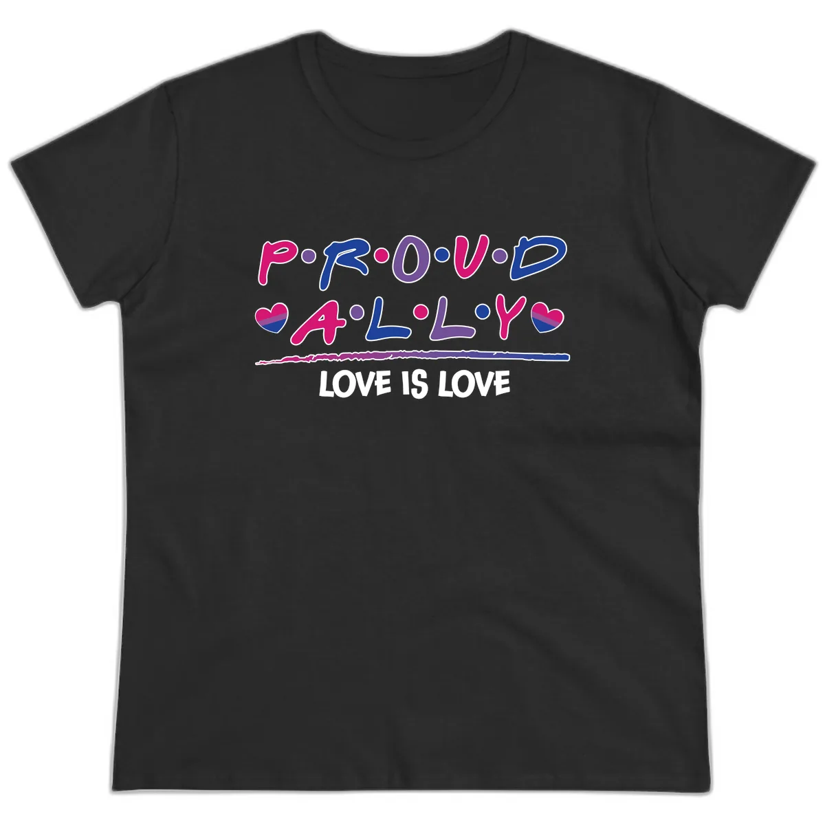 Proud For All Love Is Love Ladies Tee in Black