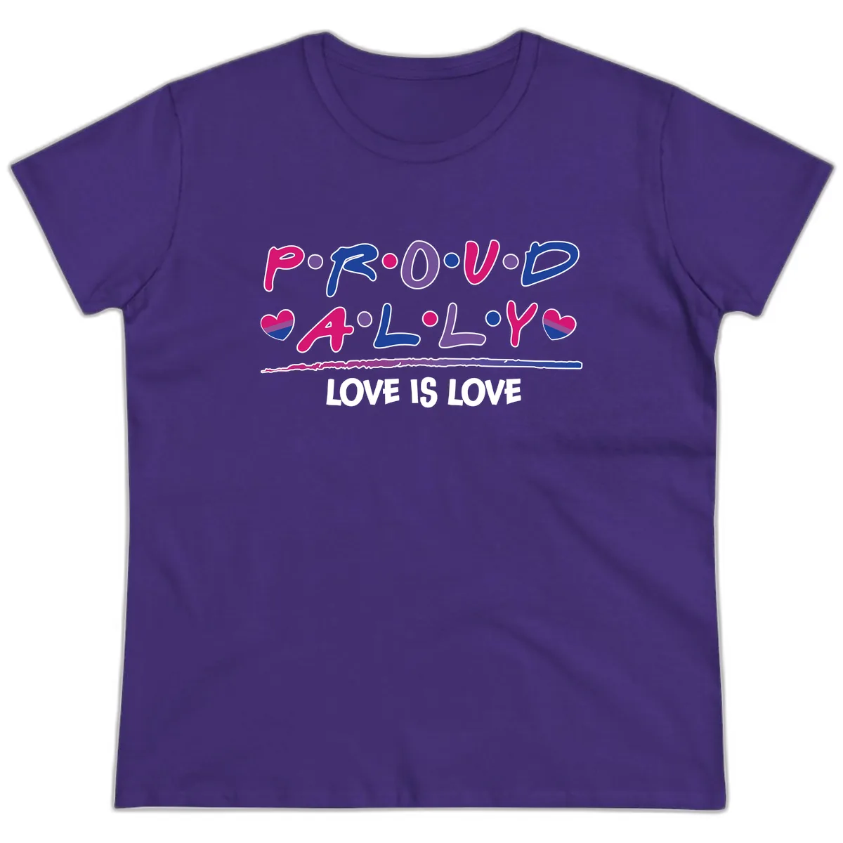 Proud For All Love Is Love Ladies Tee in Purple
