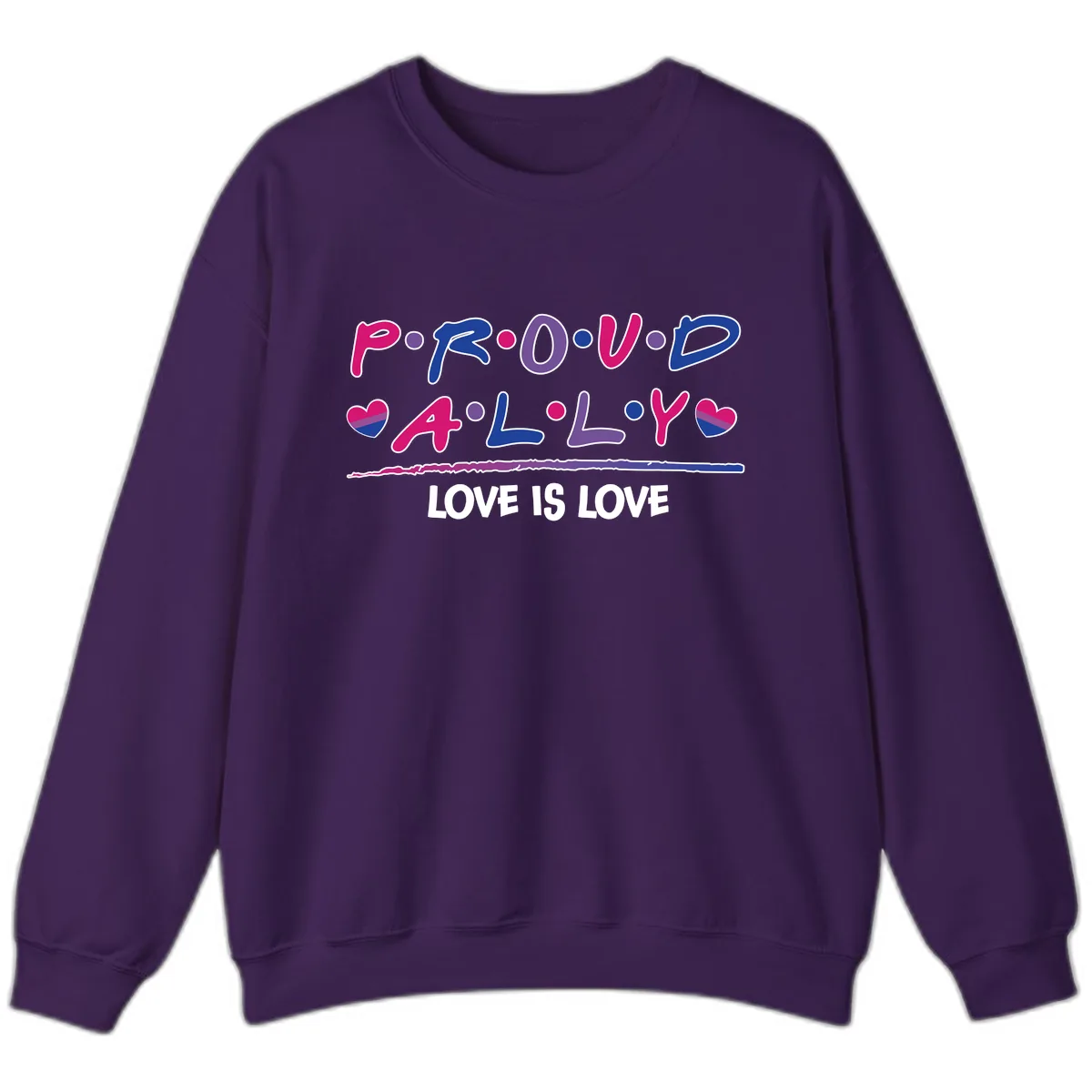 Proud For All Love Is Love Sweatshirt in Purple