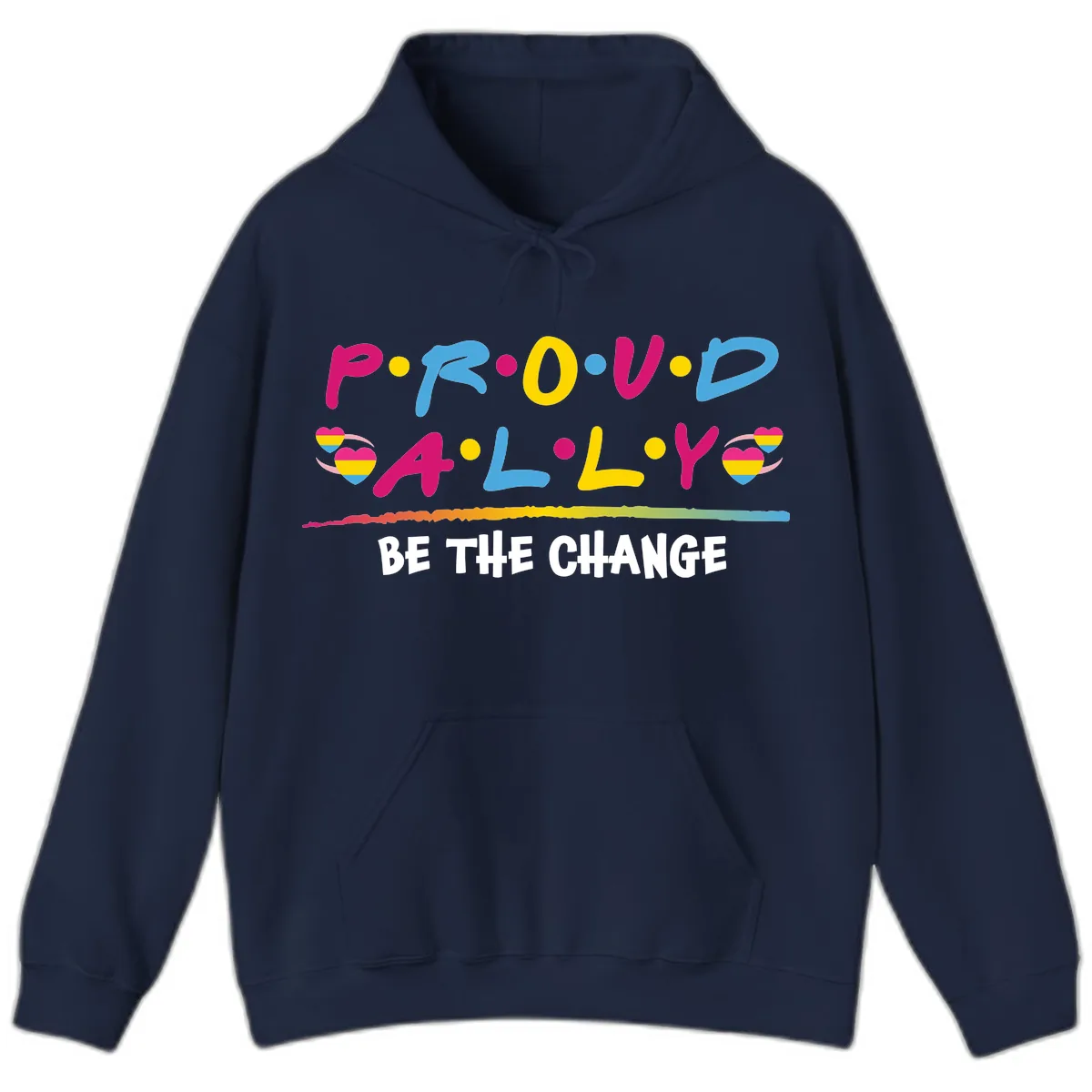 Pride Ally Love Graphic Hoodie in Navy
