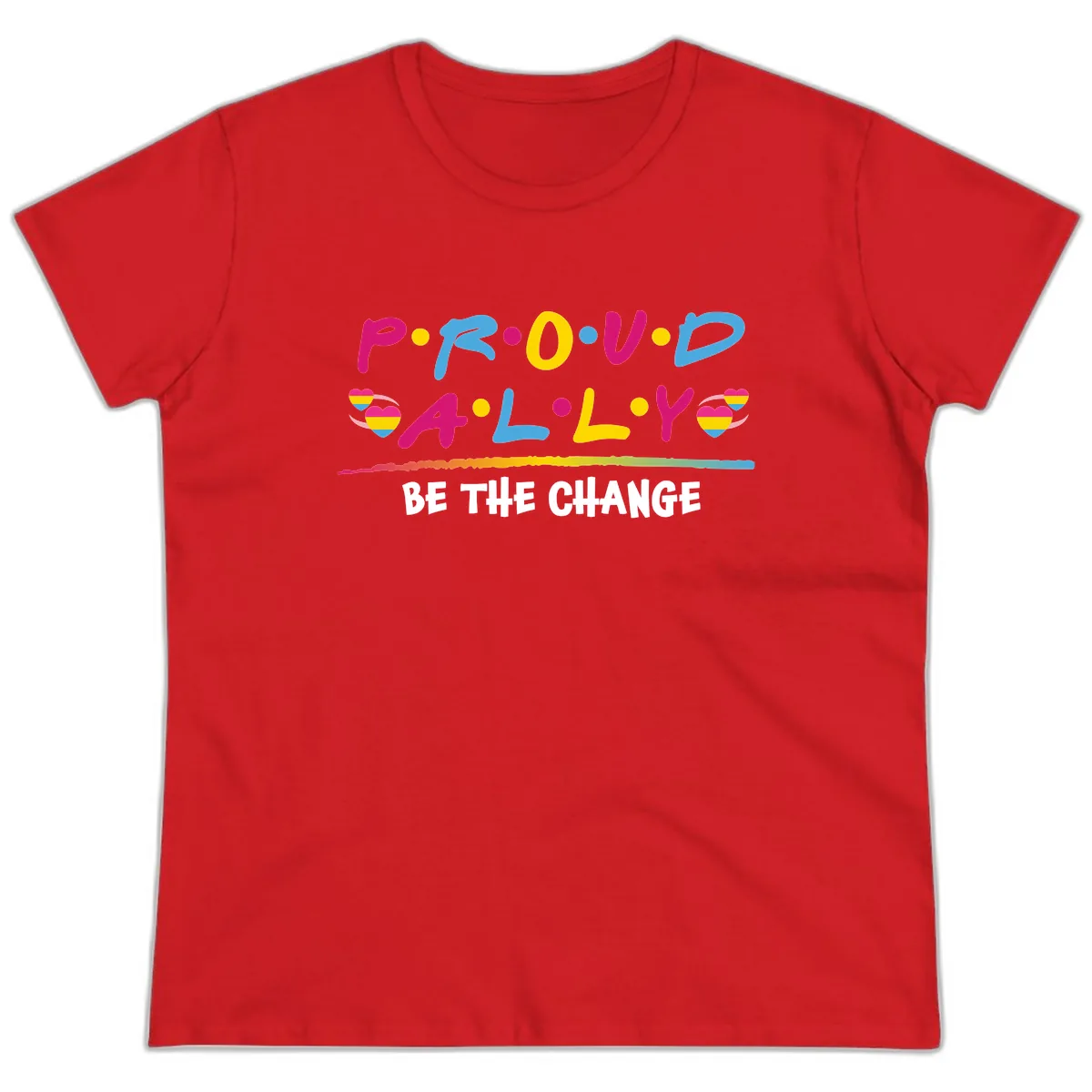 Pride Ally Love Graphic Ladies Tee in Red