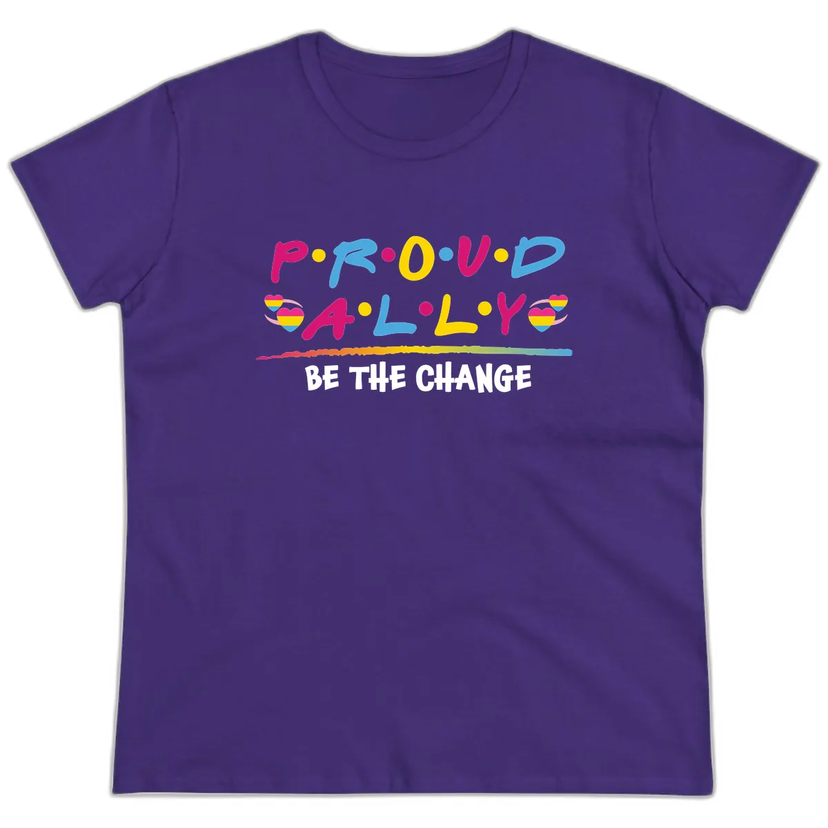 Pride Ally Love Graphic Ladies Tee in Purple