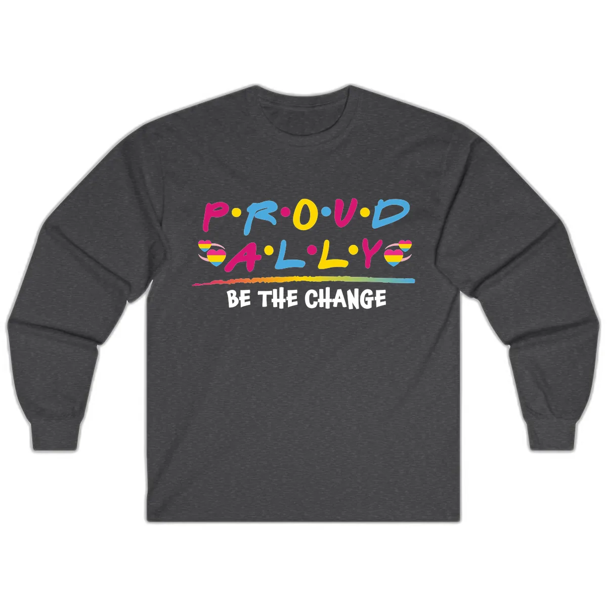 Pride Ally Love Graphic Long Sleeve in Dark Heather