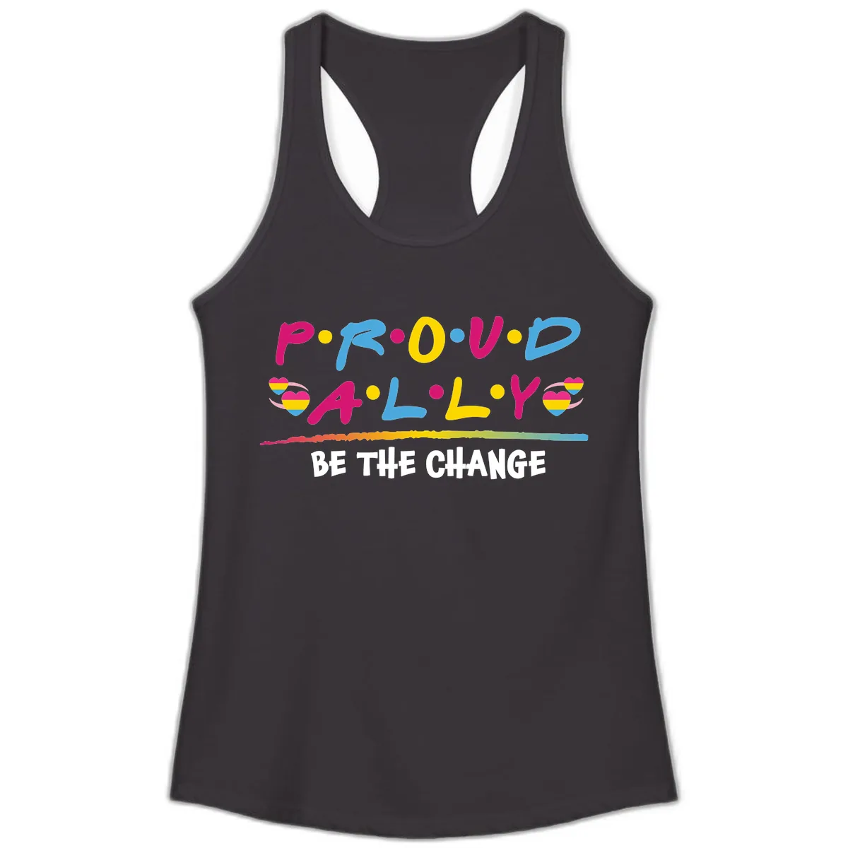 Pride Ally Love Graphic Ladies Tank in Black