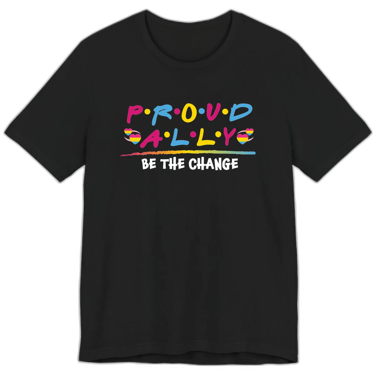 Pride Ally Love Graphic Premium T-Shirt in Black