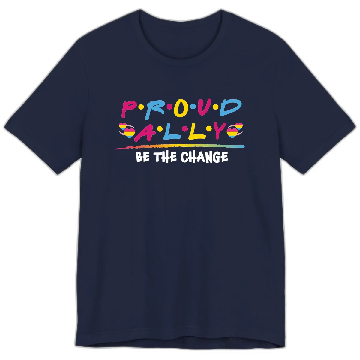 Pride Ally Love Graphic Premium T-Shirt in Navy