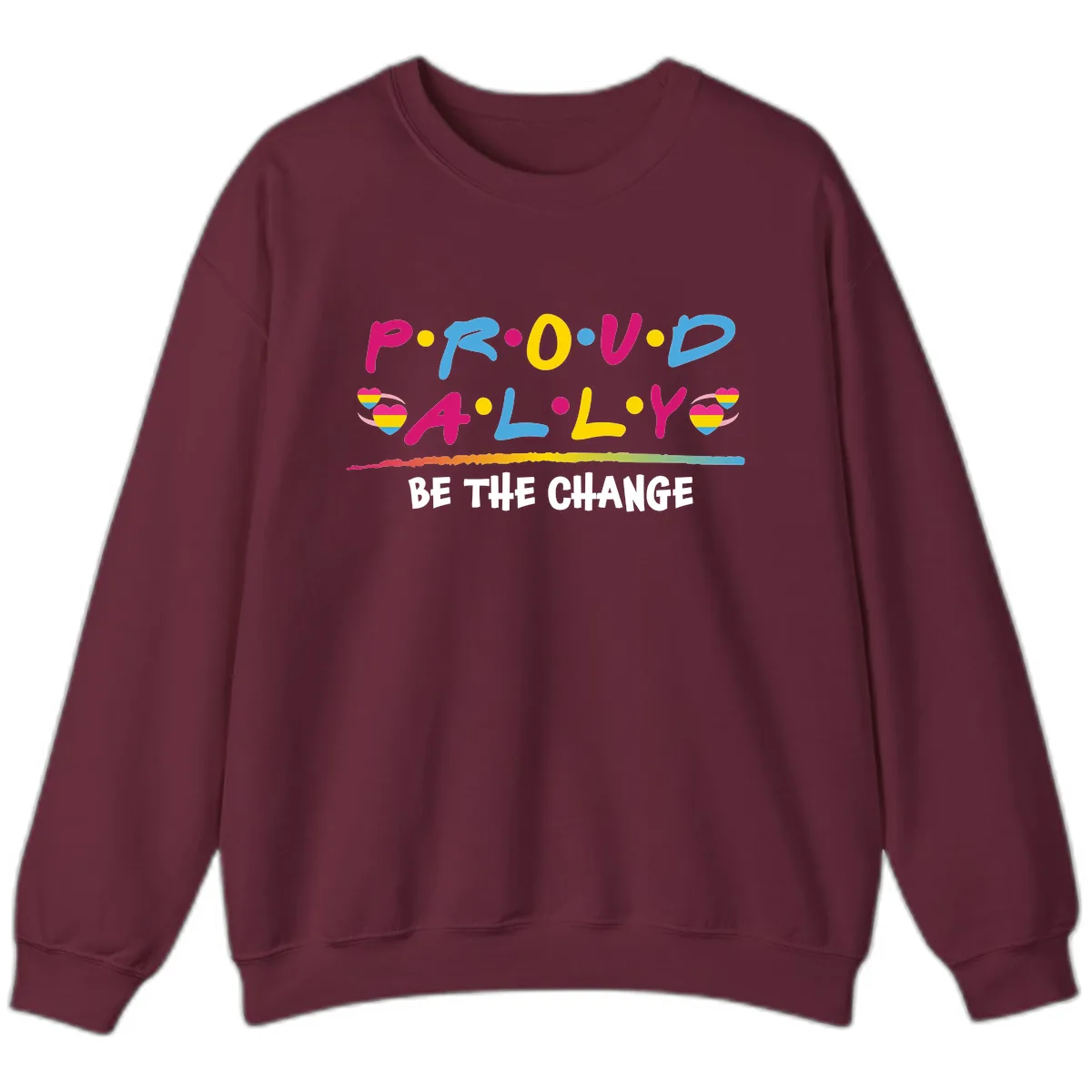Pride Ally Love Graphic Sweatshirt in Maroon