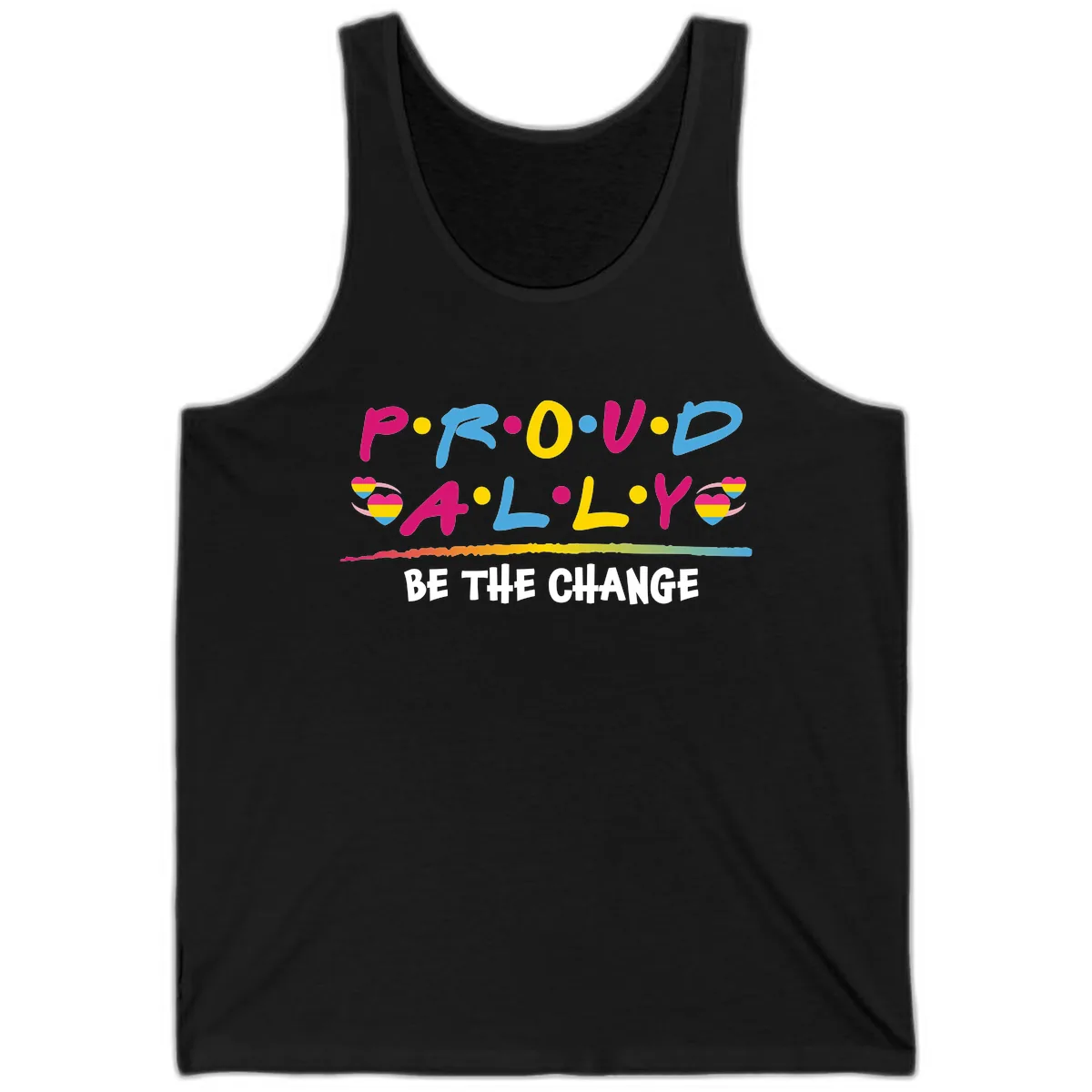 Pride Ally Love Graphic Tank in Black