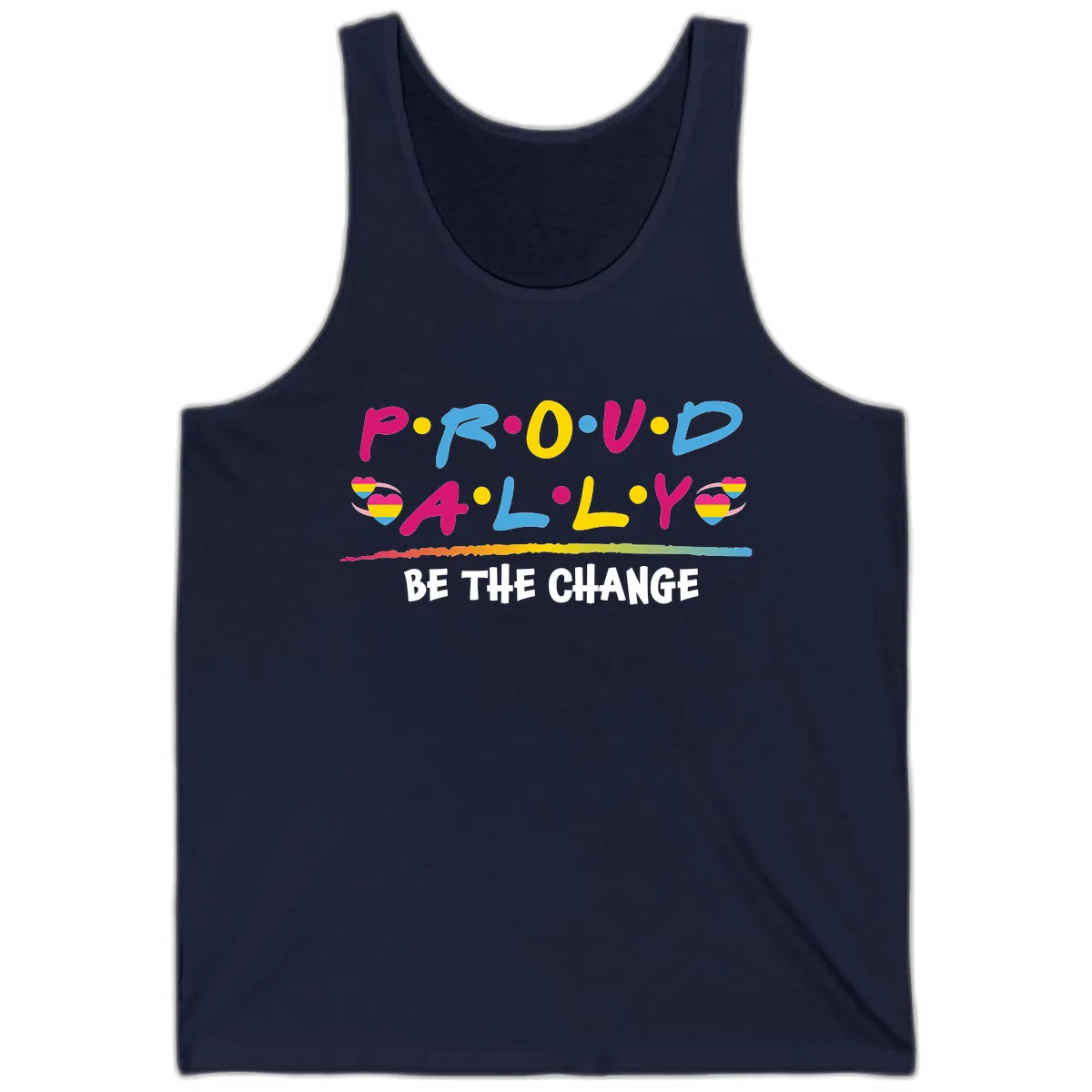 Pride Ally Love Graphic Tank in Navy