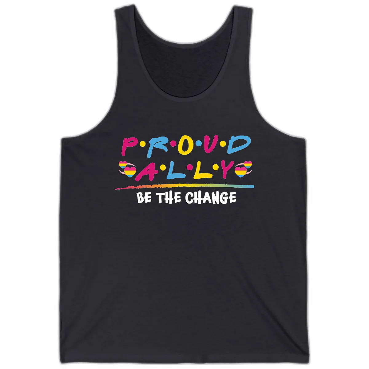 Pride Ally Love Graphic Tank in Dark Grey