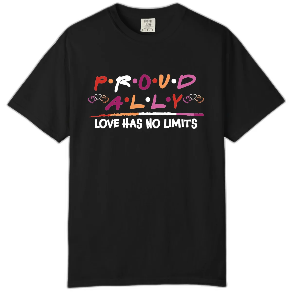 Proud Ally Love Has No Limits Comfort Color in Black