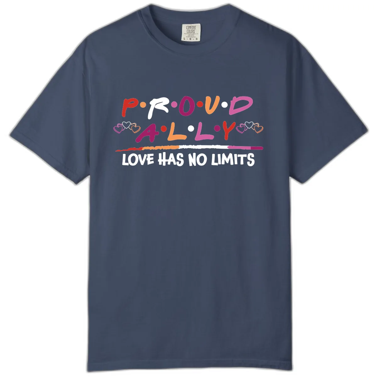 Proud Ally Love Has No Limits Comfort Color in Midnight