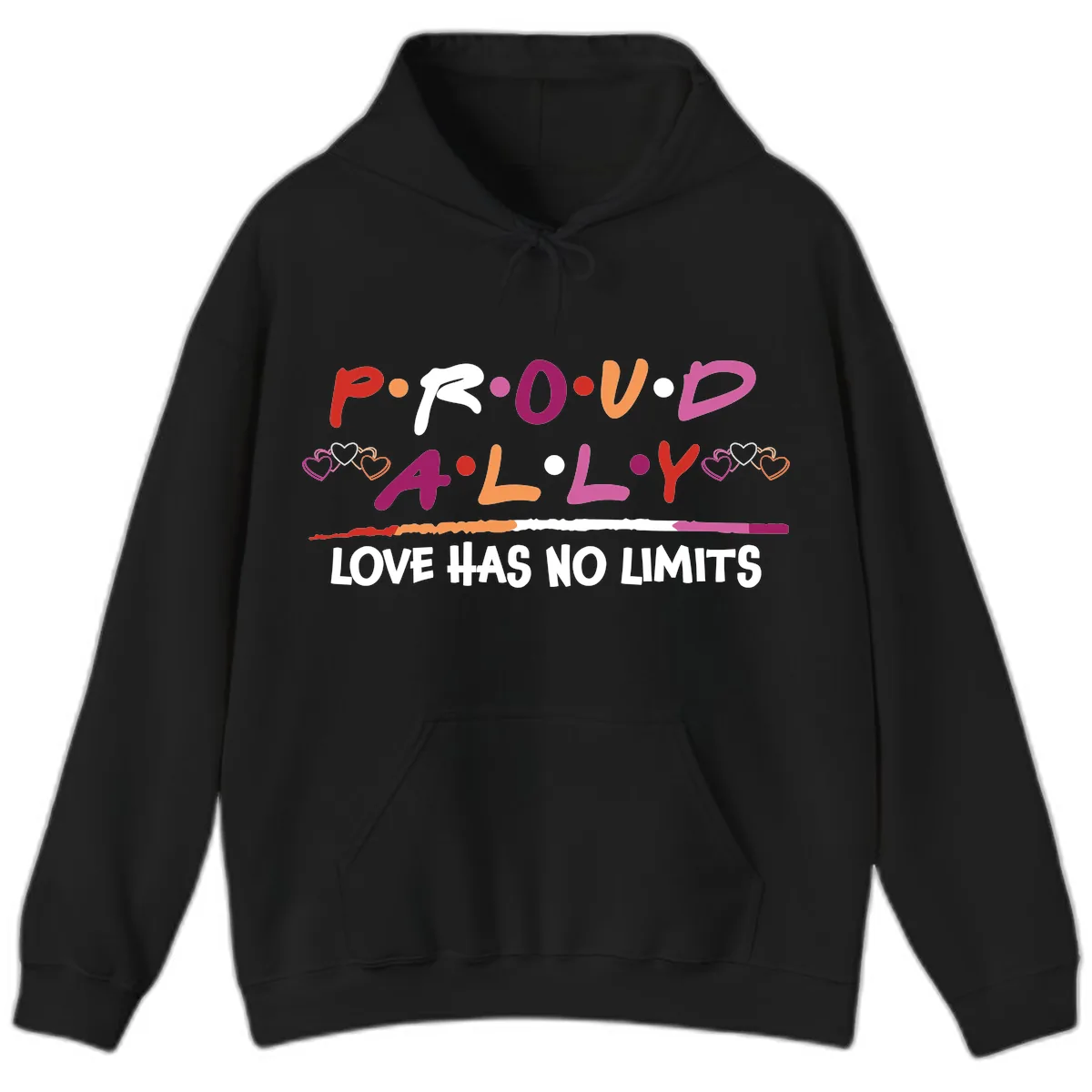 Proud Ally Love Has No Limits Hoodie in Black