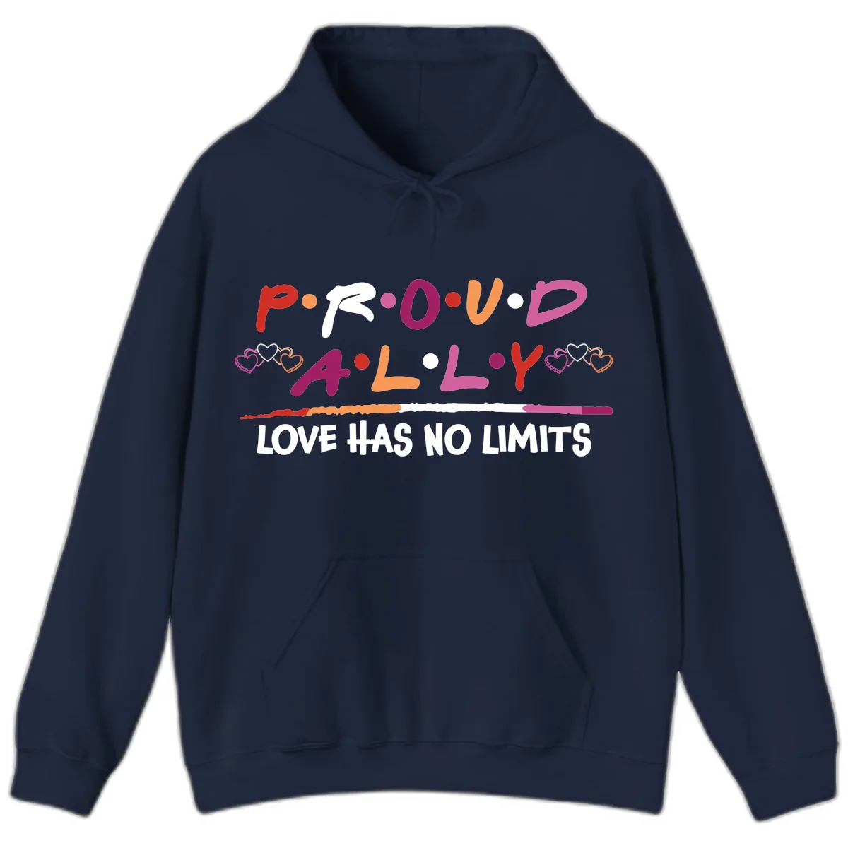 Proud Ally Love Has No Limits Hoodie in Navy