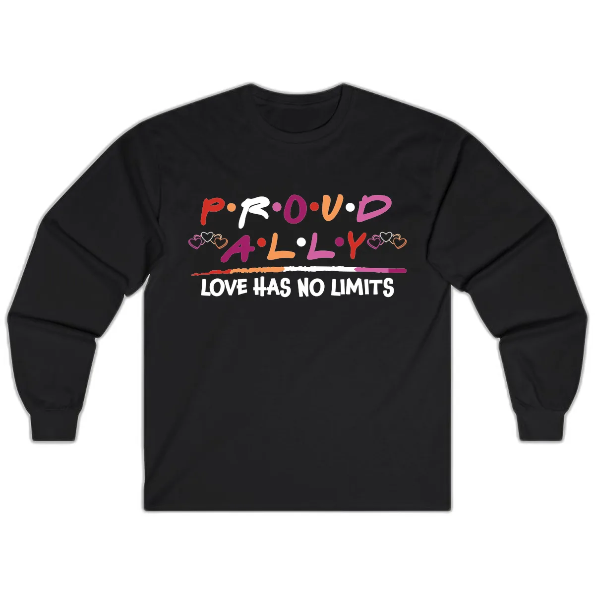 Proud Ally Love Has No Limits Long Sleeve in Black