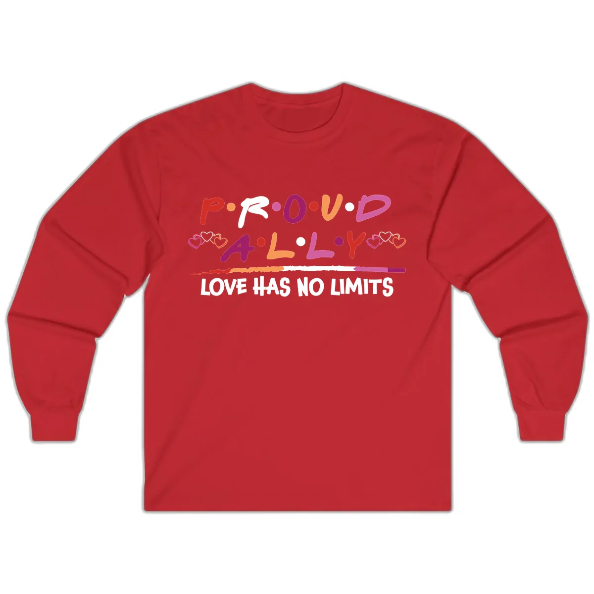 Proud Ally Love Has No Limits Long Sleeve in Red