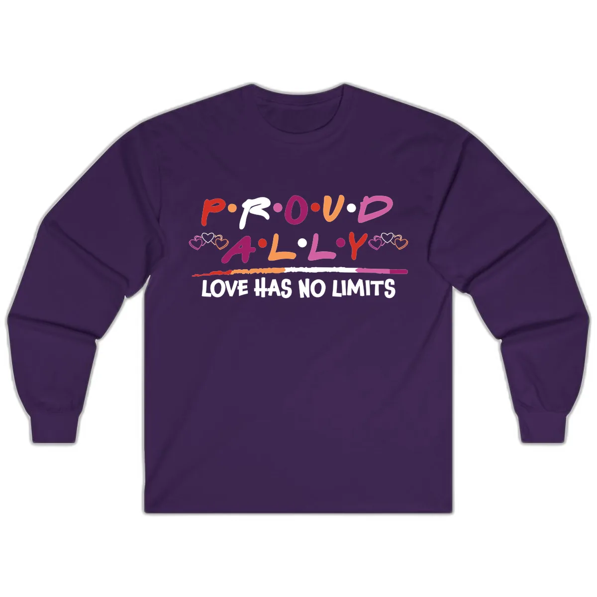 Proud Ally Love Has No Limits Long Sleeve in Purple