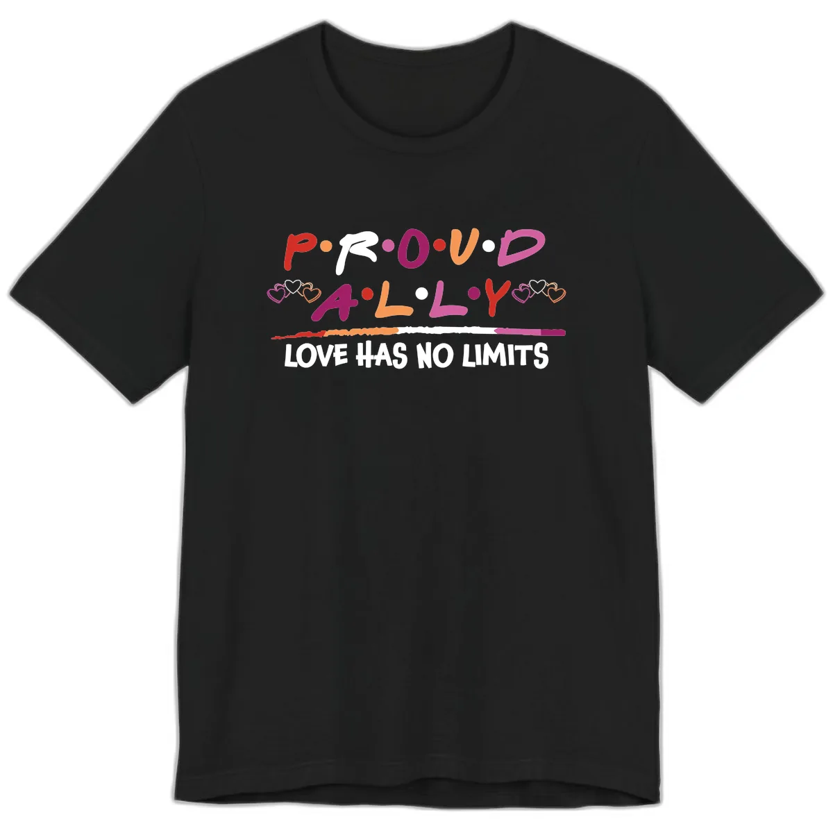 Proud Ally Love Has No Limits Premium T-Shirt in Black