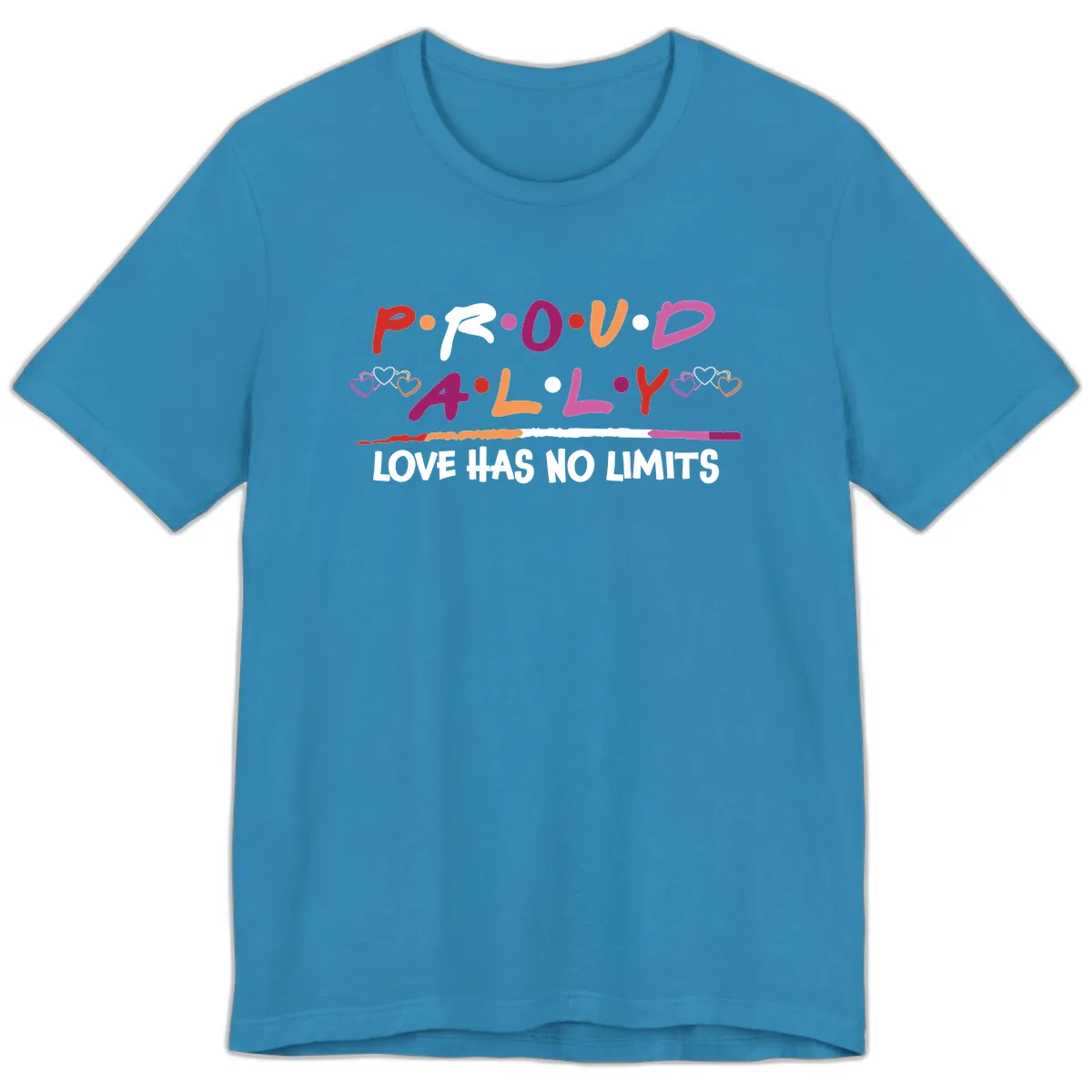 Proud Ally Love Has No Limits Premium T-Shirt in Aqua