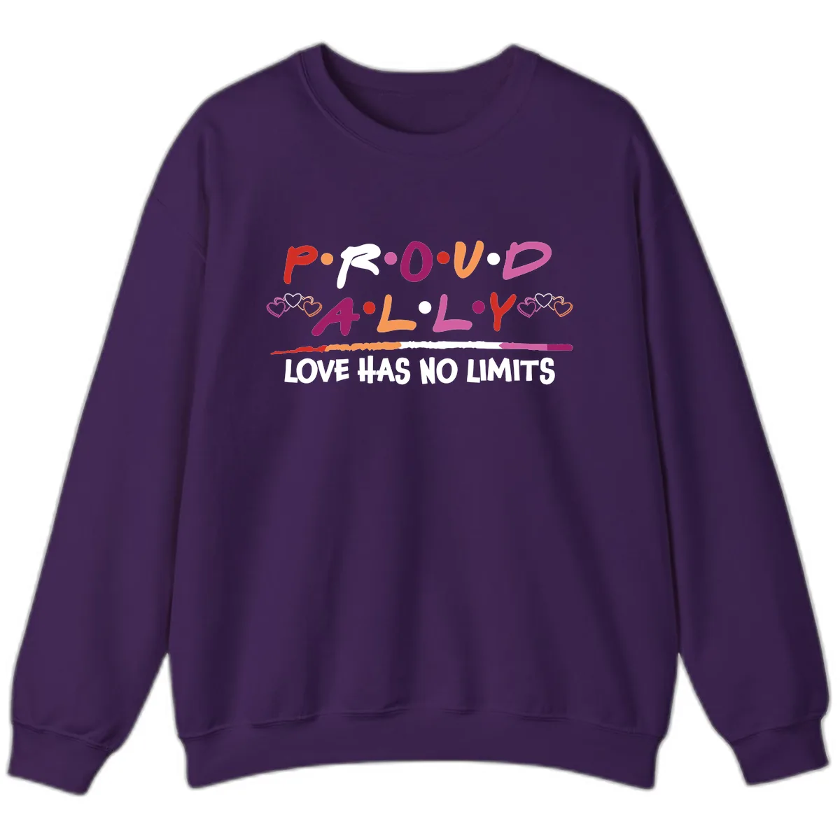 Proud Ally Love Has No Limits Sweatshirt in Purple