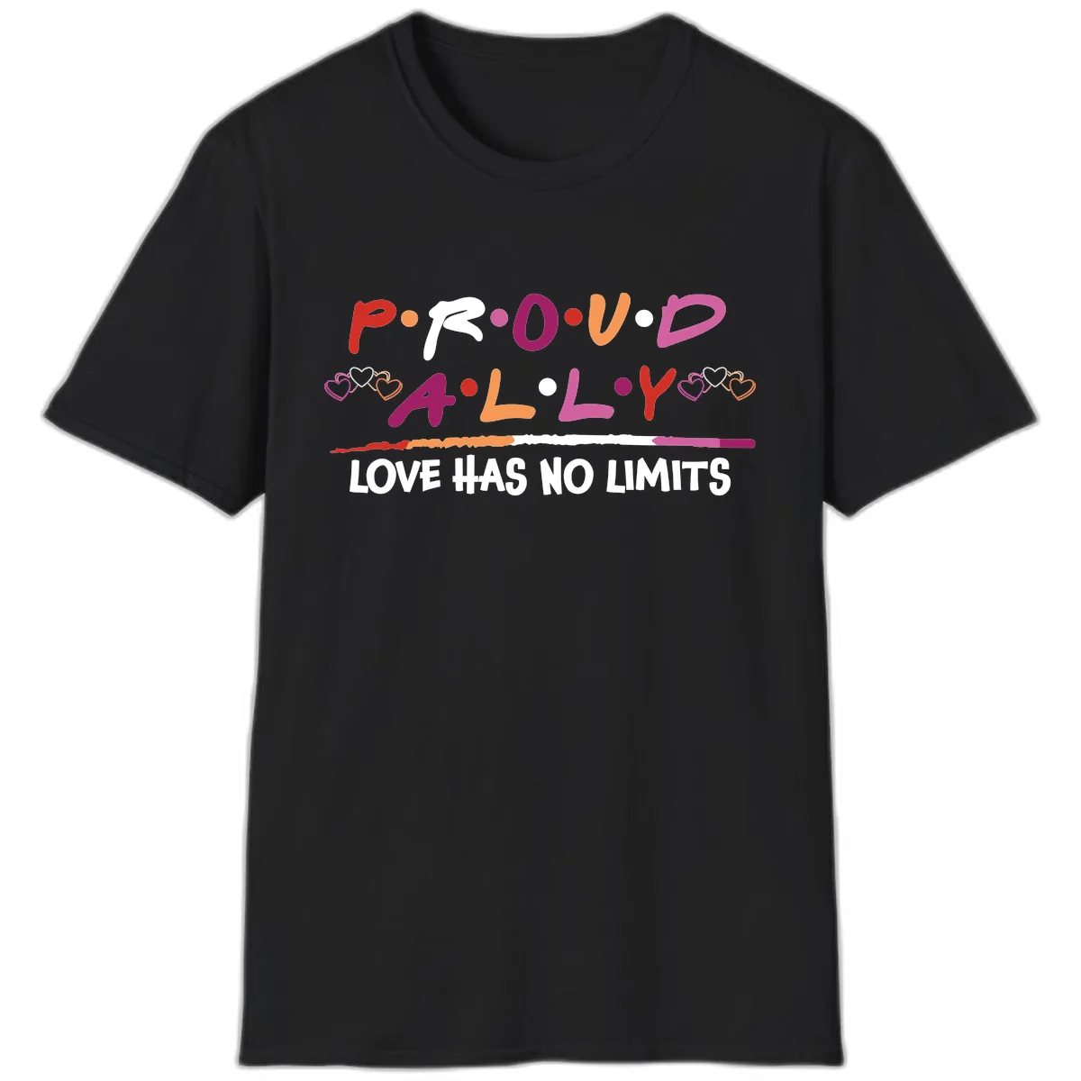Proud Ally Love Has No Limits T-Shirt in Black