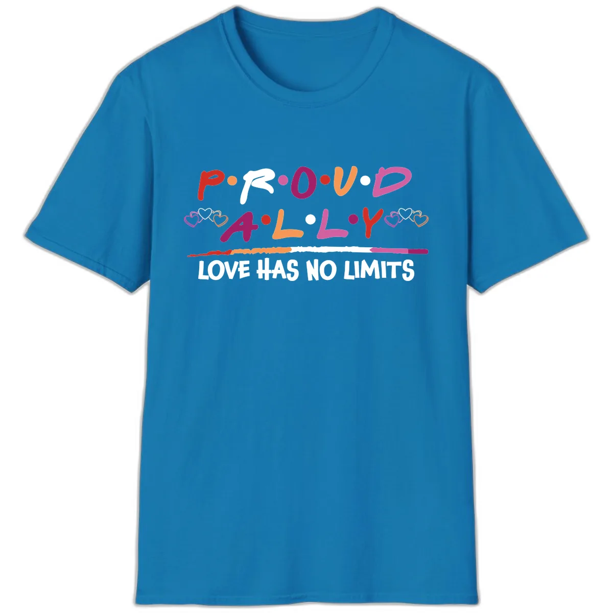 Proud Ally Love Has No Limits T-Shirt in Sapphire