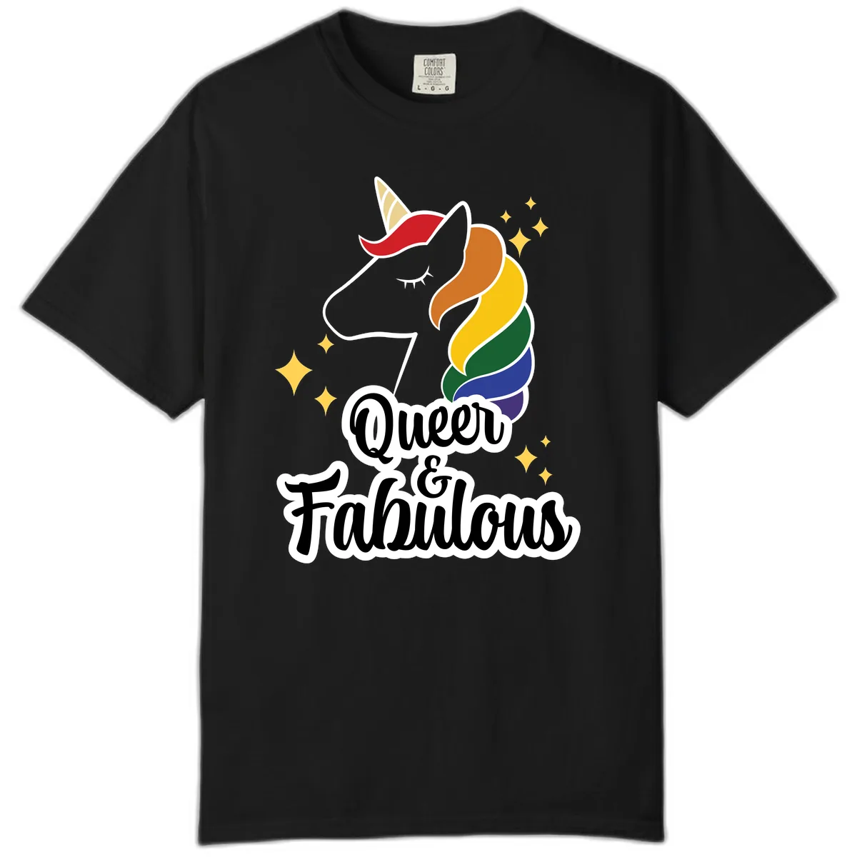 Queen & Fabulous Unicorn Comfort Color in Black