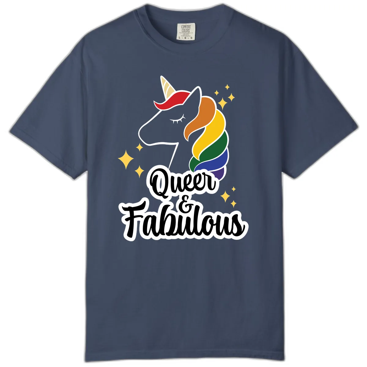 Queen & Fabulous Unicorn Comfort Color in Midnight