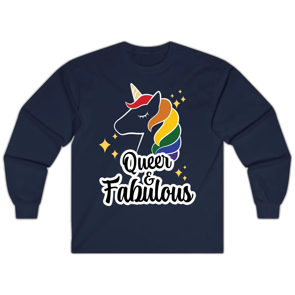 Queen & Fabulous Unicorn Long Sleeve in Navy