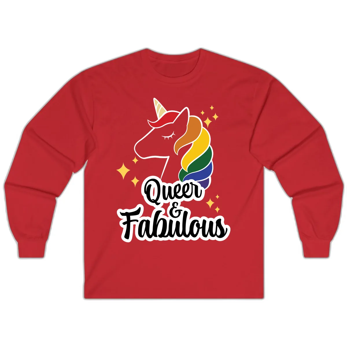 Queen & Fabulous Unicorn Long Sleeve in Red