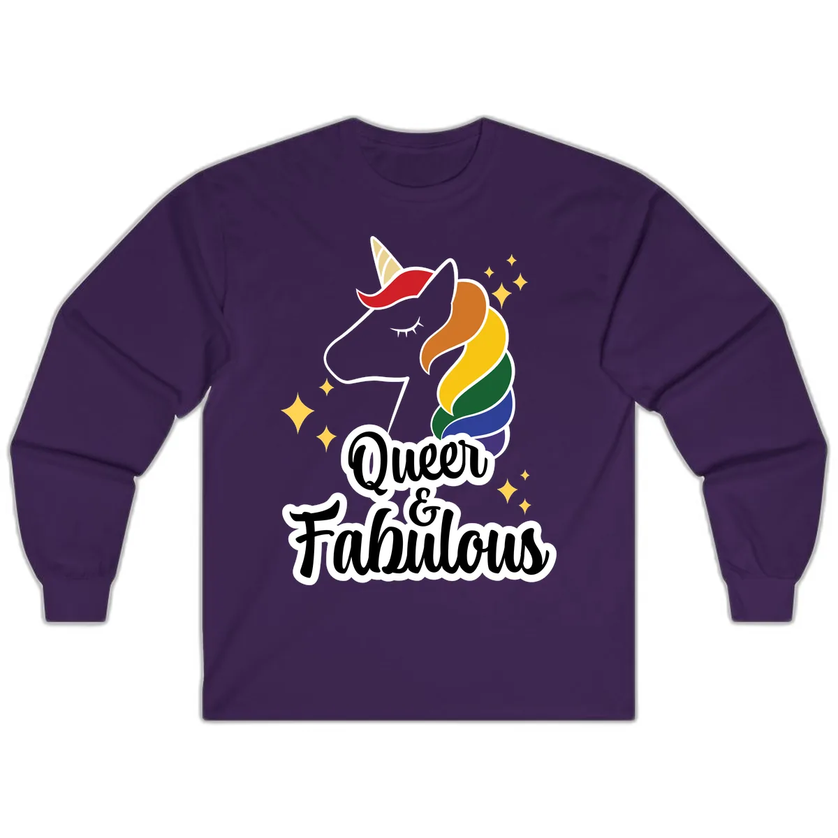 Queen & Fabulous Unicorn Long Sleeve in Purple