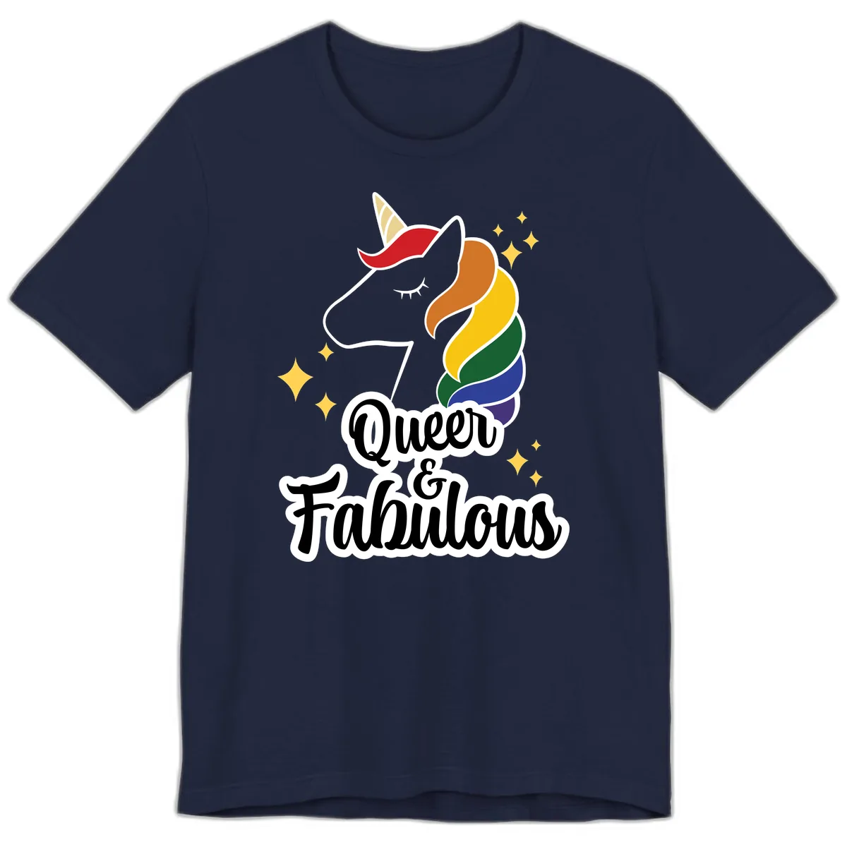 Queen & Fabulous Unicorn Premium T-Shirt in Navy