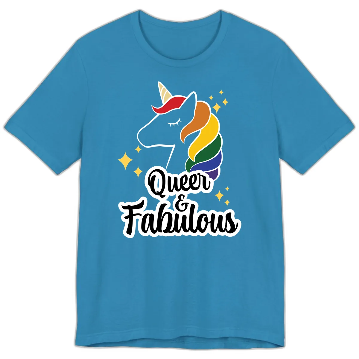 Queen & Fabulous Unicorn Premium T-Shirt in Aqua